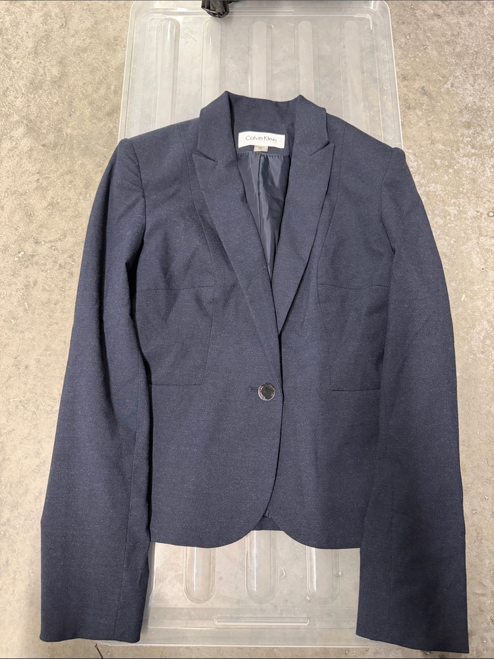 Calvin Klein Women's Dark Navy Single-Button Blazer